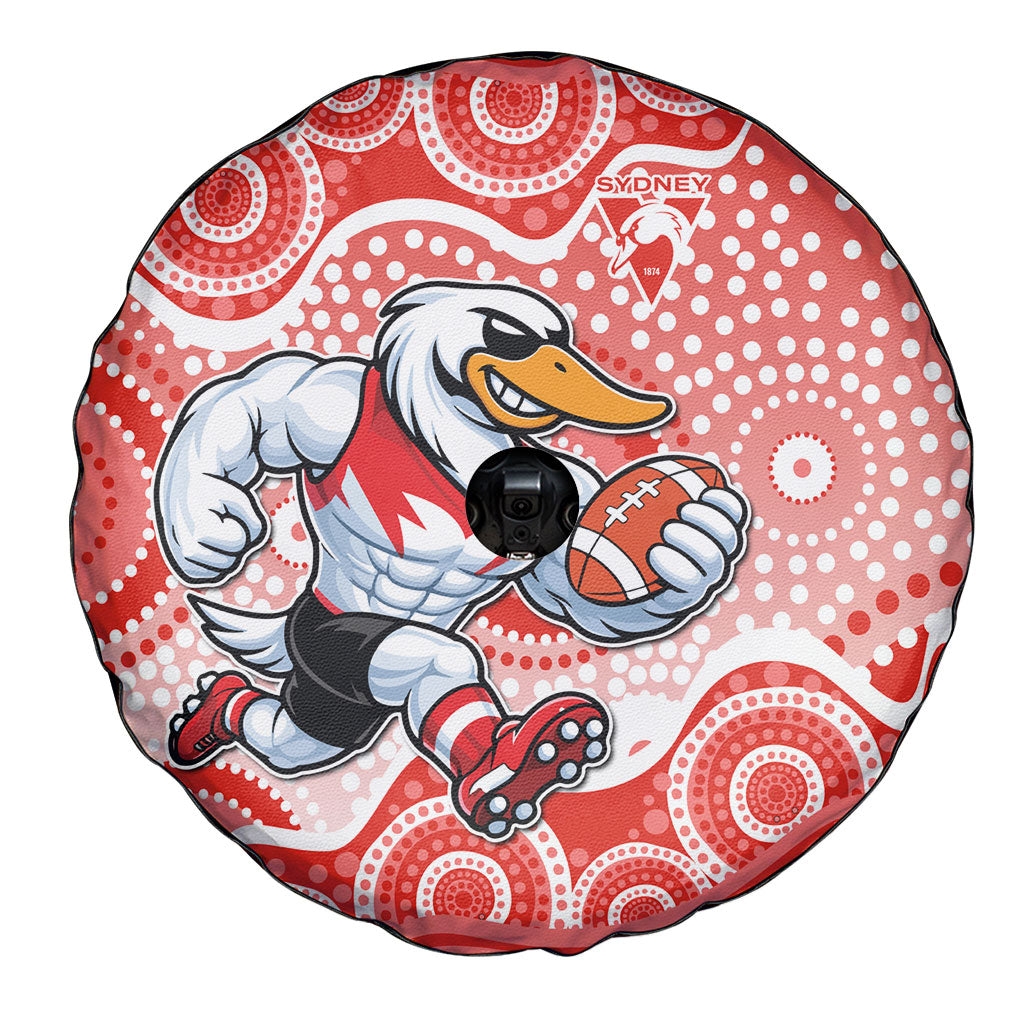 Sydney Swans Spare Tire Cover Aboriginal Dot Pattern - Football Mascot Heritage Pride
