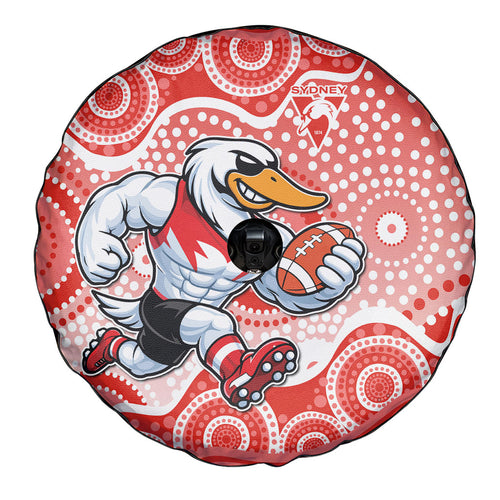 Sydney Swans Spare Tire Cover Aboriginal Dot Pattern - Football Mascot Heritage Pride