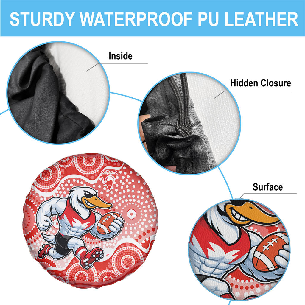 Sydney Swans Spare Tire Cover Aboriginal Dot Pattern - Football Mascot Heritage Pride