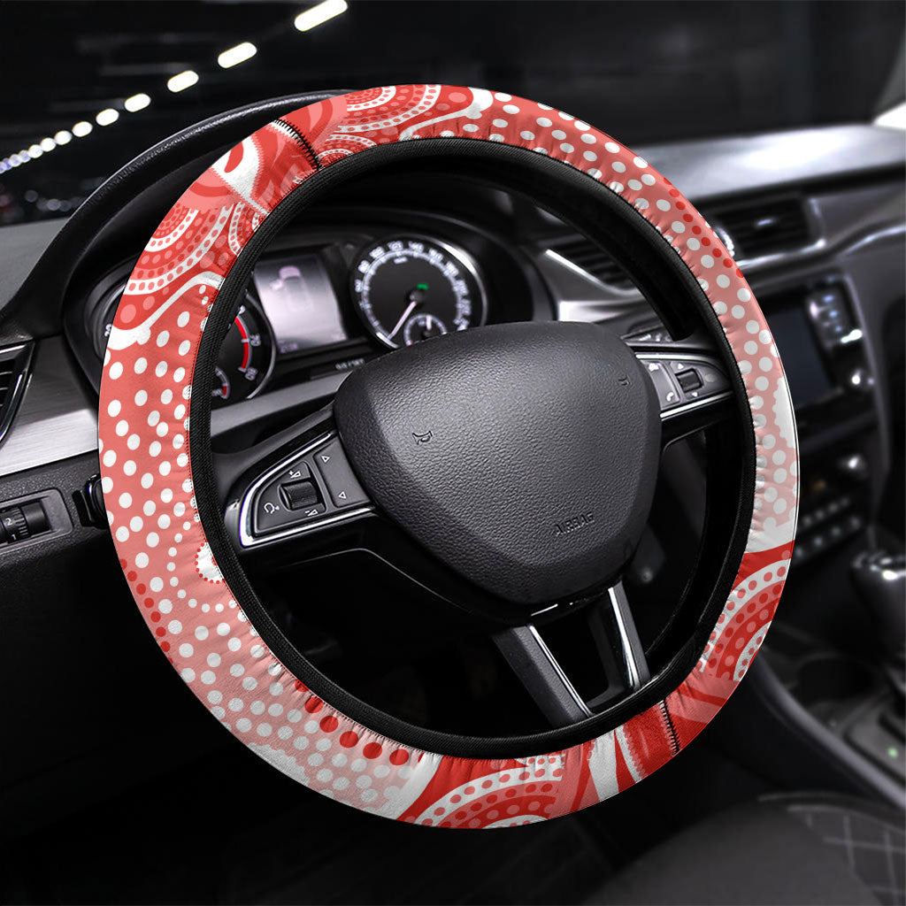 Sydney Swans Steering Wheel Cover Aboriginal Dot Pattern - Football Mascot Heritage Pride