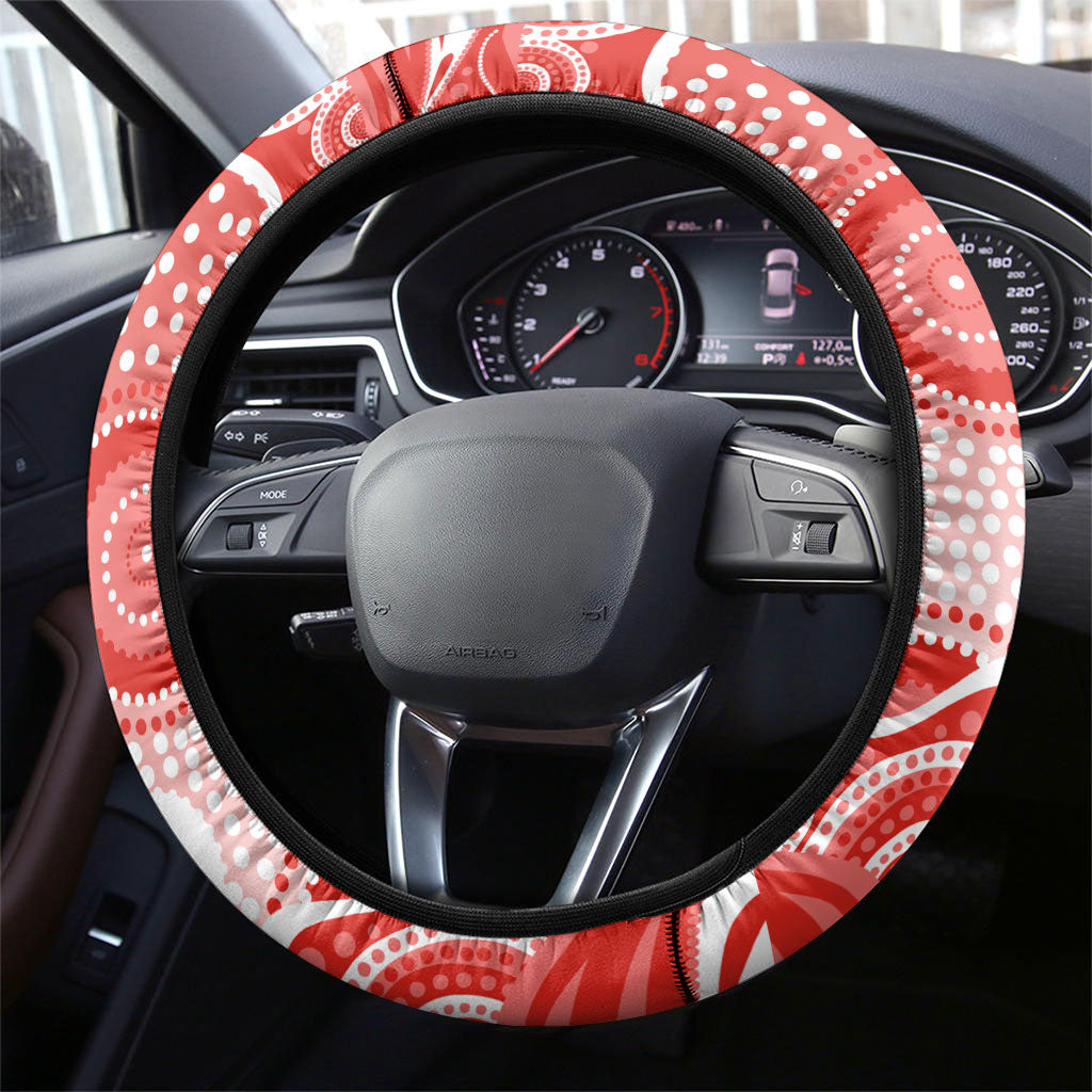 Sydney Swans Steering Wheel Cover Aboriginal Dot Pattern - Football Mascot Heritage Pride