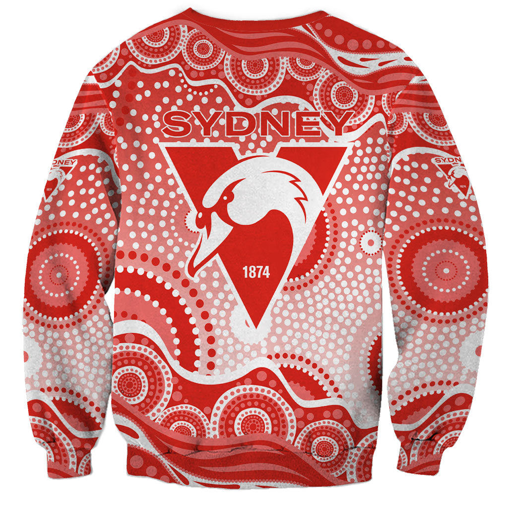 Sydney Swans Sweatshirt Aboriginal Dot Pattern - Football Mascot Heritage Pride