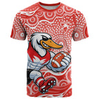 Sydney Swans T Shirt Aboriginal Dot Pattern - Football Mascot Heritage Pride