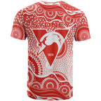 Sydney Swans T Shirt Aboriginal Dot Pattern - Football Mascot Heritage Pride