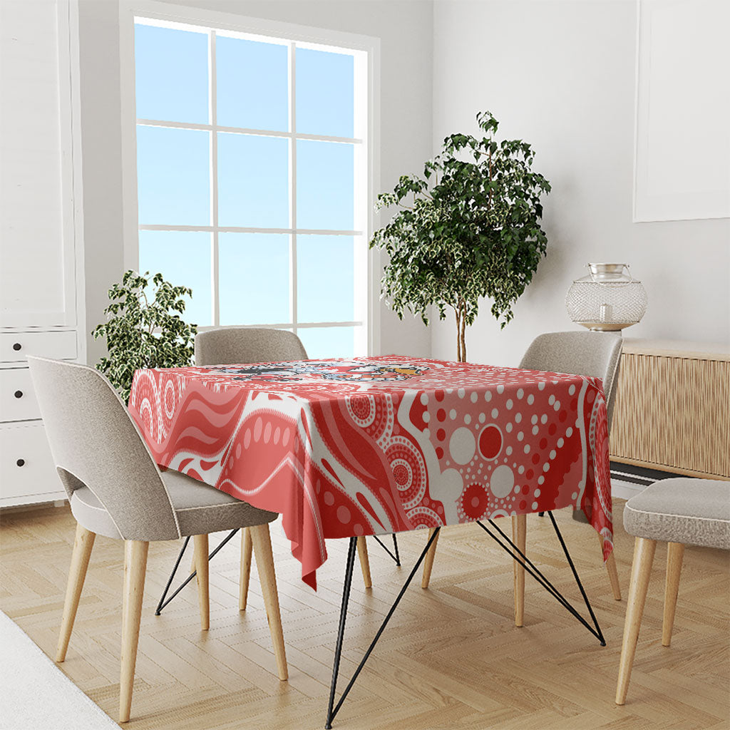 Sydney Swans Tablecloth Aboriginal Dot Pattern - Football Mascot Heritage Pride