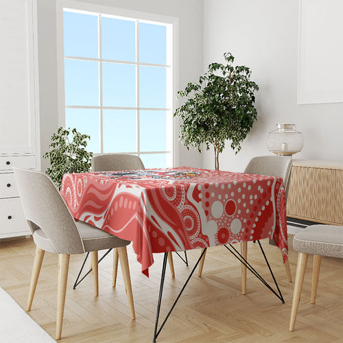 Sydney Swans Tablecloth Aboriginal Dot Pattern - Football Mascot Heritage Pride