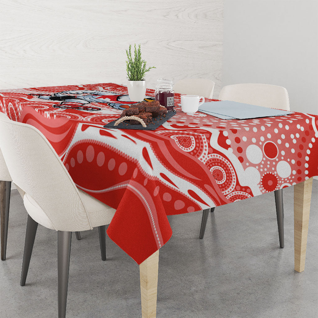 Sydney Swans Tablecloth Aboriginal Dot Pattern - Football Mascot Heritage Pride