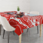 Sydney Swans Tablecloth Aboriginal Dot Pattern - Football Mascot Heritage Pride