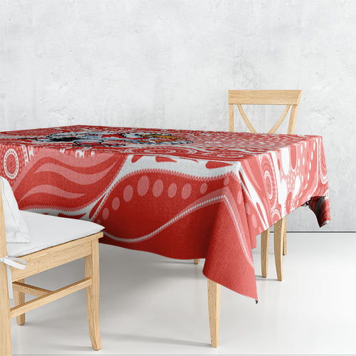 Sydney Swans Tablecloth Aboriginal Dot Pattern - Football Mascot Heritage Pride