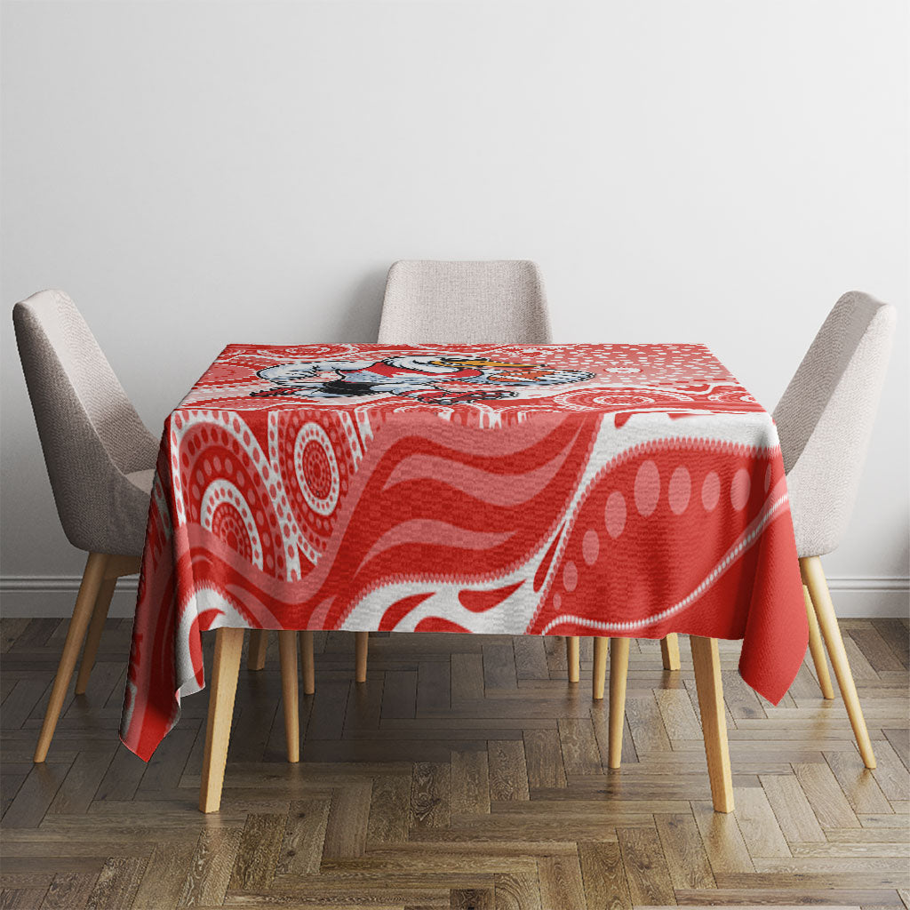 Sydney Swans Tablecloth Aboriginal Dot Pattern - Football Mascot Heritage Pride