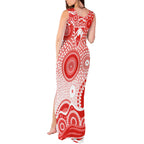 Sydney Swans Tank Maxi Dress Aboriginal Dot Pattern - Football Mascot Heritage Pride