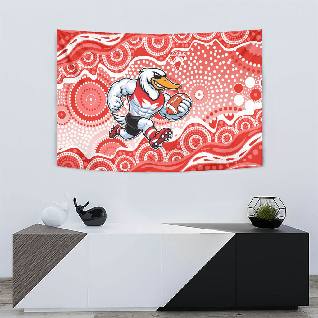 Sydney Swans Tapestry Aboriginal Dot Pattern - Football Mascot Heritage Pride