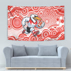 Sydney Swans Tapestry Aboriginal Dot Pattern - Football Mascot Heritage Pride