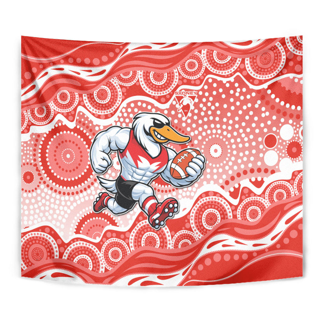 Sydney Swans Tapestry Aboriginal Dot Pattern - Football Mascot Heritage Pride
