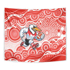 Sydney Swans Tapestry Aboriginal Dot Pattern - Football Mascot Heritage Pride