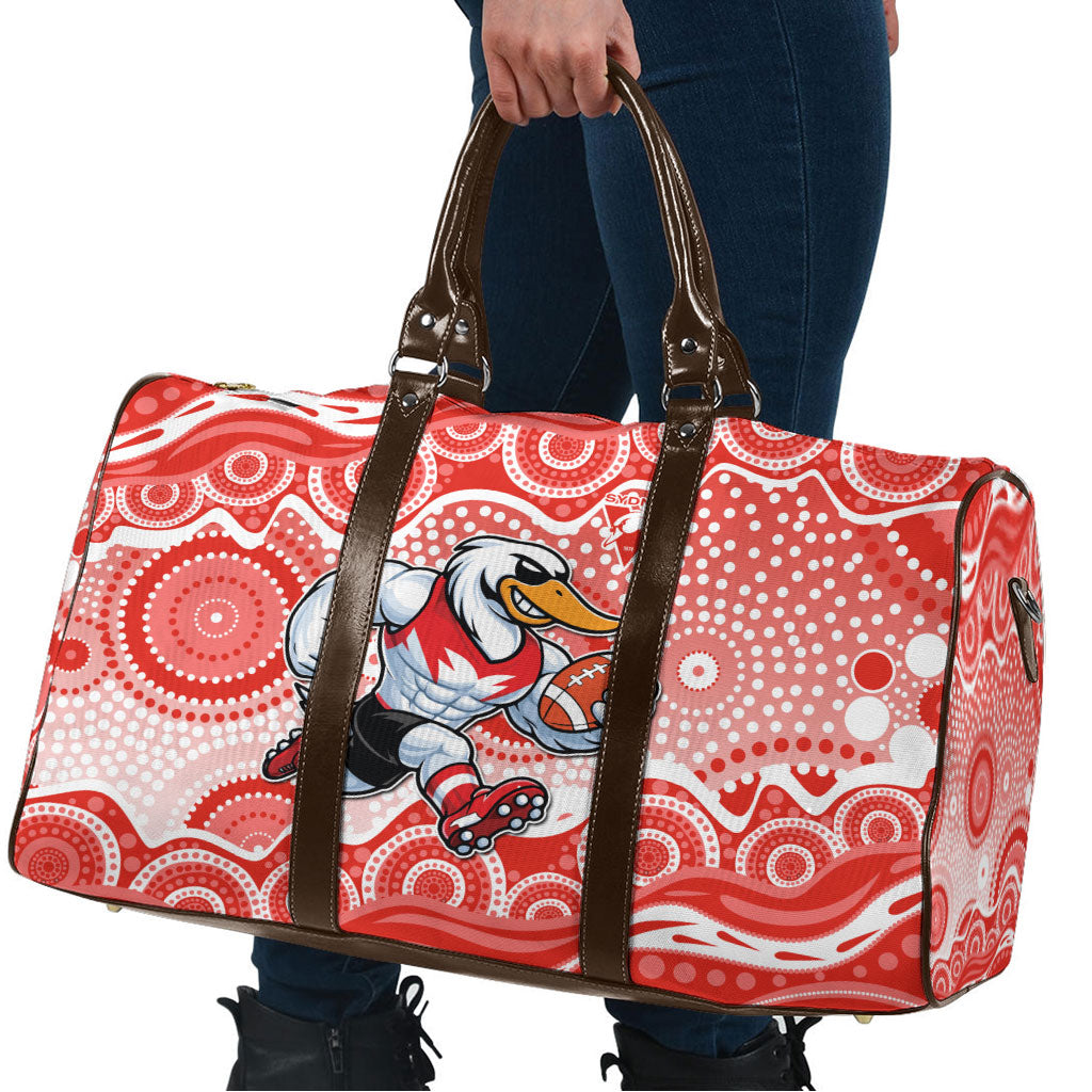 Sydney Swans Travel Bag Aboriginal Dot Pattern - Football Mascot Heritage Pride