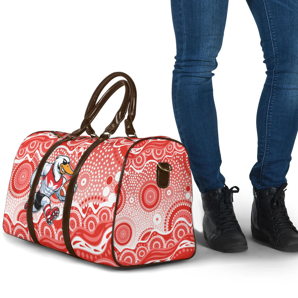 Sydney Swans Travel Bag Aboriginal Dot Pattern - Football Mascot Heritage Pride