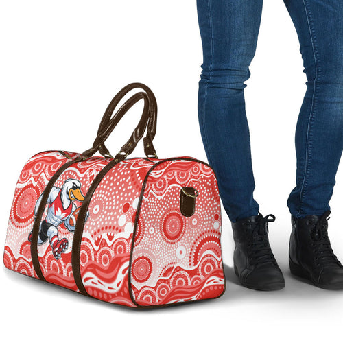 Sydney Swans Travel Bag Aboriginal Dot Pattern - Football Mascot Heritage Pride