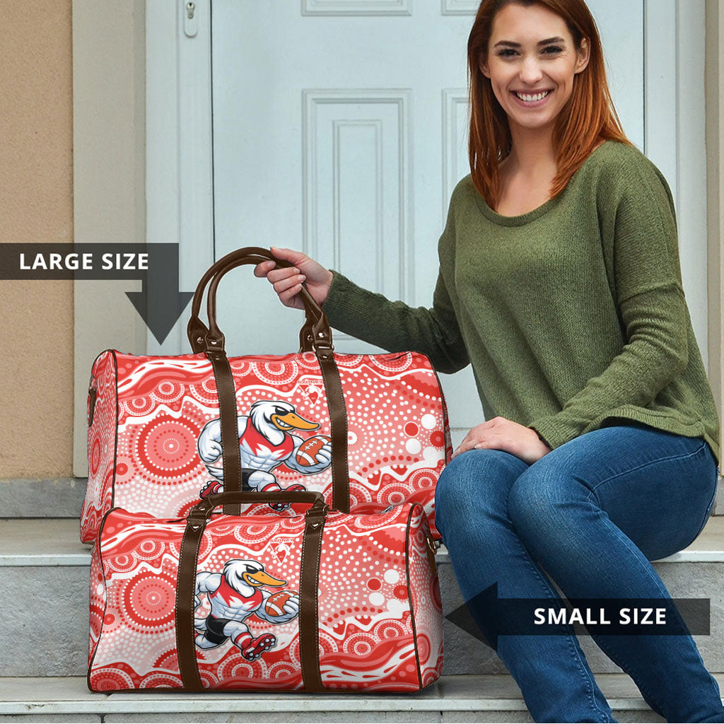Sydney Swans Travel Bag Aboriginal Dot Pattern - Football Mascot Heritage Pride