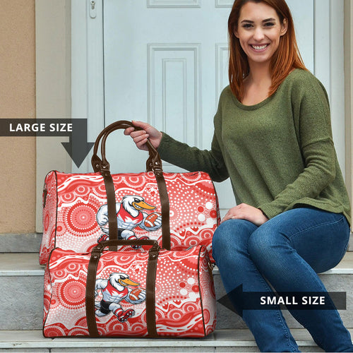 Sydney Swans Travel Bag Aboriginal Dot Pattern - Football Mascot Heritage Pride