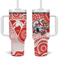 Sydney Swans Tumbler With Handle Aboriginal Dot Pattern - Football Mascot Heritage Pride