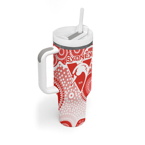 Sydney Swans Tumbler With Handle Aboriginal Dot Pattern - Football Mascot Heritage Pride