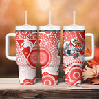 Sydney Swans Tumbler With Handle Aboriginal Dot Pattern - Football Mascot Heritage Pride