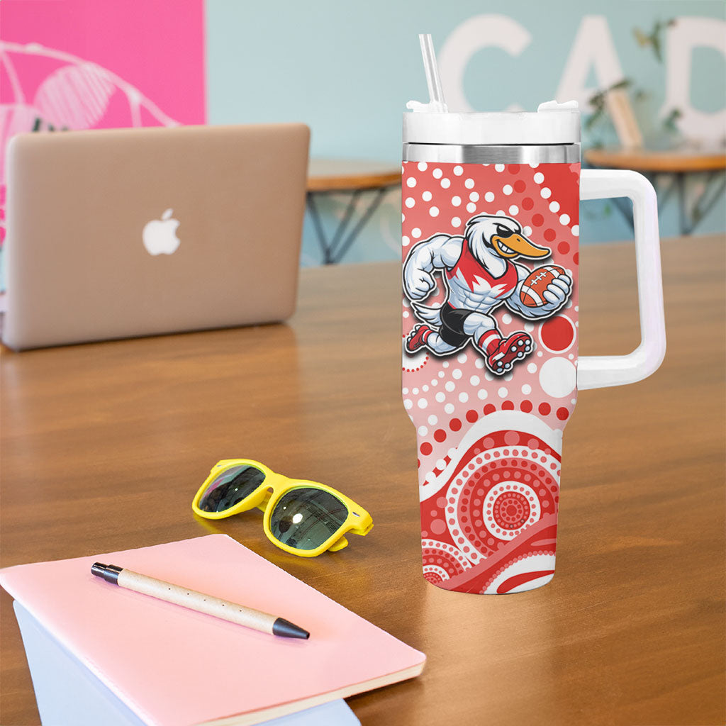 Sydney Swans Tumbler With Handle Aboriginal Dot Pattern - Football Mascot Heritage Pride