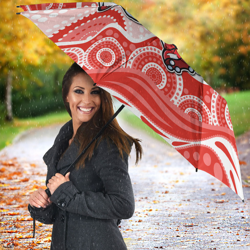 Sydney Swans Umbrella Aboriginal Dot Pattern - Football Mascot Heritage Pride