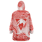 Sydney Swans Wearable Blanket Hoodie Aboriginal Dot Pattern - Football Mascot Heritage Pride