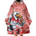 Sydney Swans Wearable Blanket Hoodie Aboriginal Dot Pattern - Football Mascot Heritage Pride
