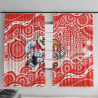 Sydney Swans Window Curtain Aboriginal Dot Pattern - Football Mascot Heritage Pride
