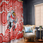 Sydney Swans Window Curtain Aboriginal Dot Pattern - Football Mascot Heritage Pride