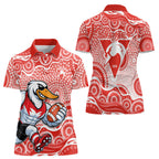 Sydney Swans Women Polo Shirt Aboriginal Dot Pattern - Football Mascot Heritage Pride