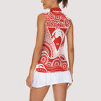 Sydney Swans Women Sleeveless Polo Shirt Aboriginal Dot Pattern - Football Mascot Heritage Pride