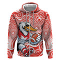 Sydney Swans Zip Hoodie Aboriginal Dot Pattern - Football Mascot Heritage Pride