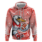 Sydney Swans Zip Hoodie Aboriginal Dot Pattern - Football Mascot Heritage Pride