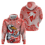 Sydney Swans Zip Hoodie Aboriginal Dot Pattern - Football Mascot Heritage Pride