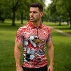Sydney Swans Zipper Polo Shirt Aboriginal Dot Pattern - Football Mascot Heritage Pride