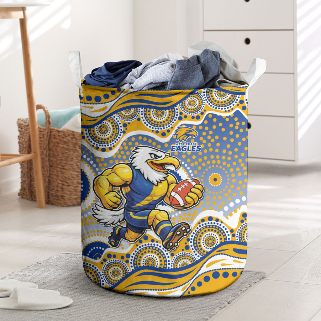 West Coast Eagles Laundry Basket Aboriginal Dot Pattern - Football Mascot Heritage Pride