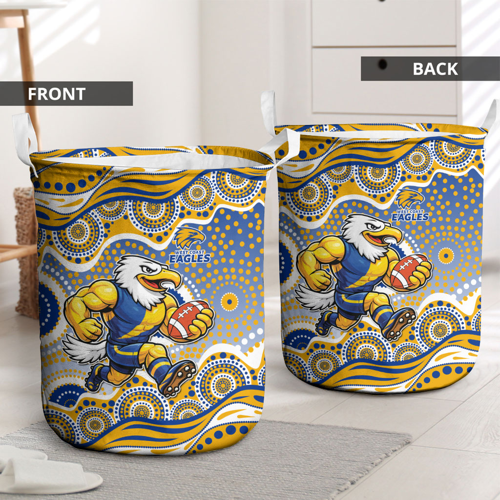 West Coast Eagles Laundry Basket Aboriginal Dot Pattern - Football Mascot Heritage Pride