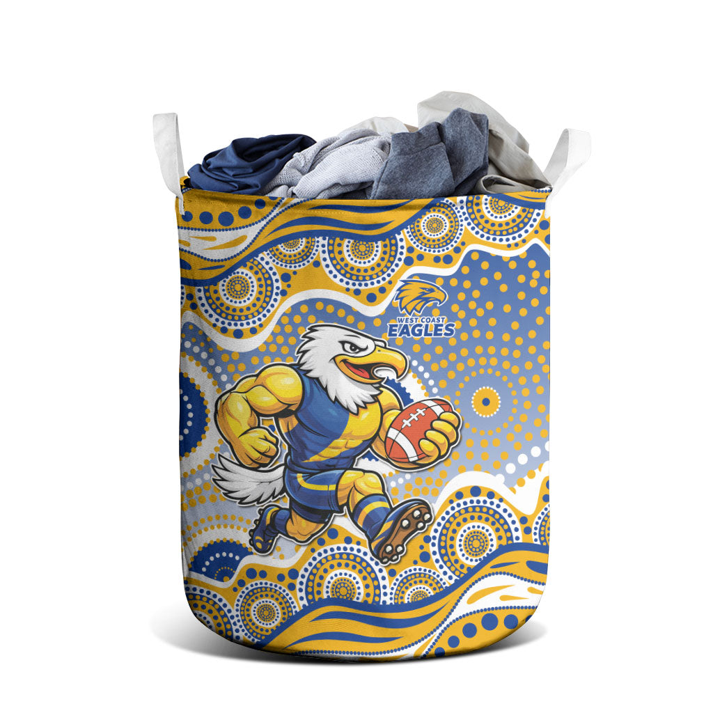 West Coast Eagles Laundry Basket Aboriginal Dot Pattern - Football Mascot Heritage Pride