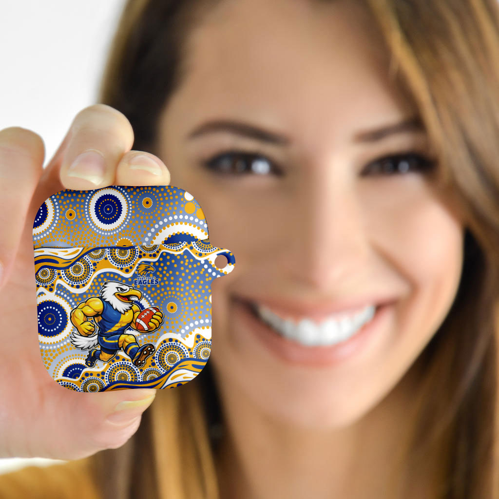 West Coast Eagles AirPods Case Aboriginal Dot Pattern - Football Mascot Heritage Pride