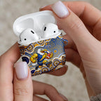 West Coast Eagles AirPods Case Aboriginal Dot Pattern - Football Mascot Heritage Pride