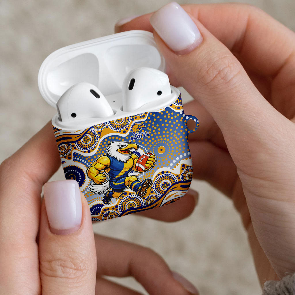 West Coast Eagles AirPods Case Aboriginal Dot Pattern - Football Mascot Heritage Pride