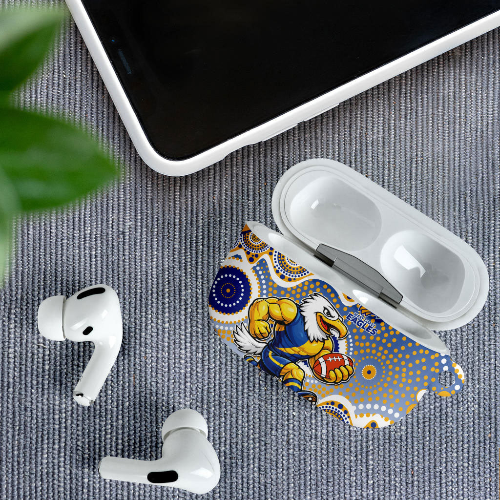 West Coast Eagles AirPods Case Aboriginal Dot Pattern - Football Mascot Heritage Pride