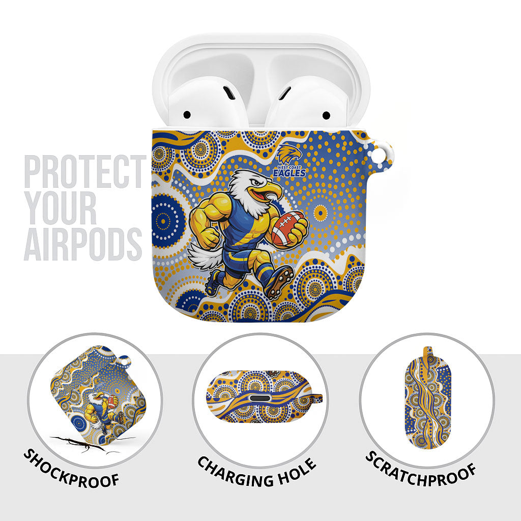 West Coast Eagles AirPods Case Aboriginal Dot Pattern - Football Mascot Heritage Pride