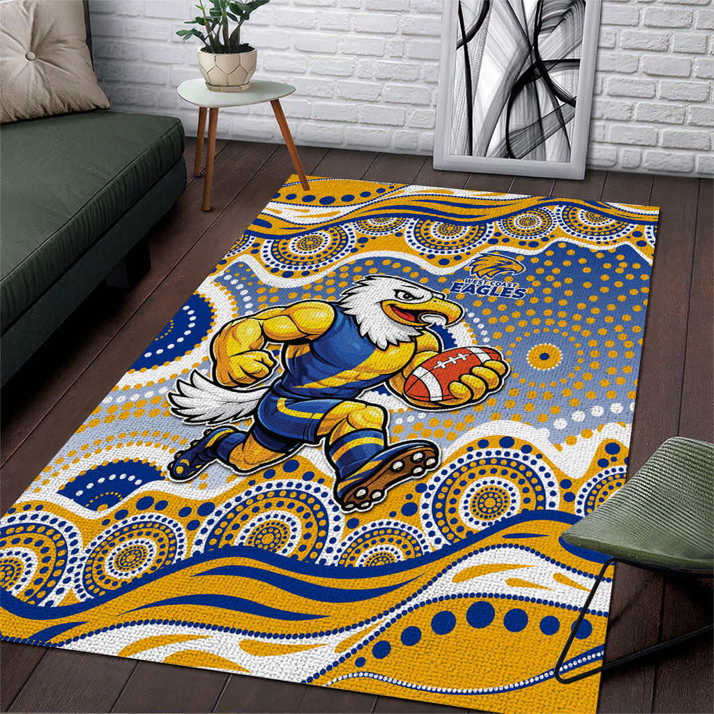 West Coast Eagles Area Rug Aboriginal Dot Pattern - Football Mascot Heritage Pride