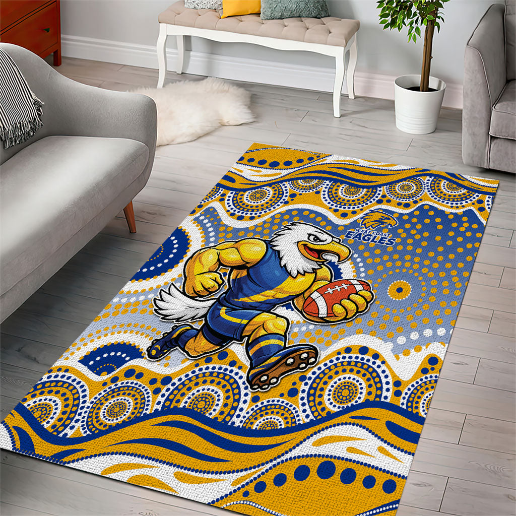 West Coast Eagles Area Rug Aboriginal Dot Pattern - Football Mascot Heritage Pride