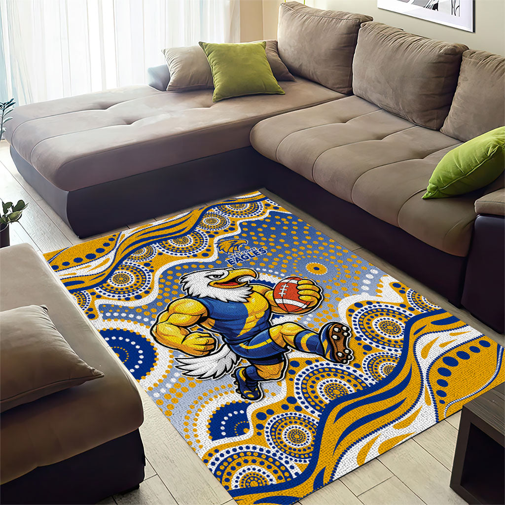 West Coast Eagles Area Rug Aboriginal Dot Pattern - Football Mascot Heritage Pride
